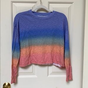 Hollister Oversized Cropped Rainbow Tee